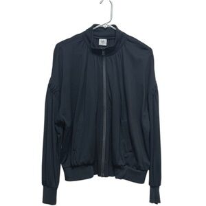 CAbi Chance Black Zip Front Bomber  Jacket Size M
